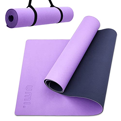 Amazon Brand - Umi Yogamatte rutschfest TPE Gymnastikmatte Fitnessmatte Sportmatte für Yoga Pilates Gymnastik mit Tragegurt - Violett