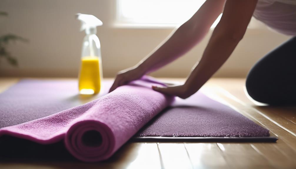 cleaning a yoga mat